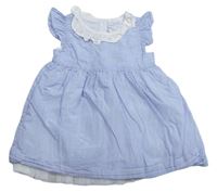 Modro-bílé pruhované šaty s límečkem M&S