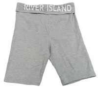 Šedé melírované elastické kraťasy s nápisem River Island