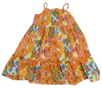 Oranžovo-barevné vzorované šaty Matalan