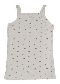 Bílý kytičkovaný žebrovný top Primark 