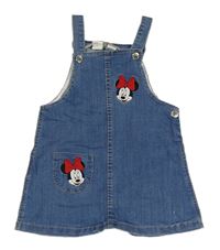 Modré riflové laclové šaty s Minnie H&M