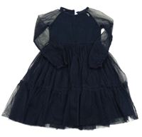 Tmavomodré třpytivé tylové šaty Leigh Tucker