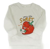 Bílá mikina s jahodou