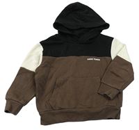 Černo-hnědo-béžová mikina s nápisem a kapucí H&M