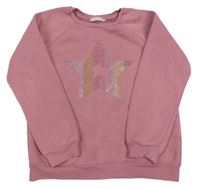 Starorůžová mikina s hvězdou z kamínků Mintie