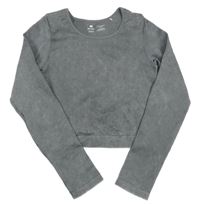 Šedé žebrované sportovní crop triko F&F