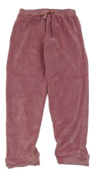 Starorůžové plyšové tepláky George