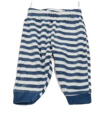 Tmavomodro-bílé pruhované sametové tepláky C&A