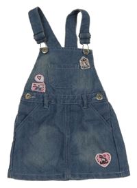 Tmavomodré riflové laclové šaty s nášivkami Kiki&Koko