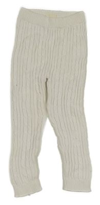 Smetanové žebrované pletené legíny Lupilu