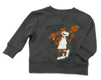 Antracitová mikina s tygrem a basketbalovými míči Primark