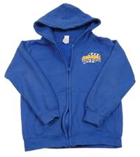 Modrá propínací mikina s výšivkou a kapucí AWDis