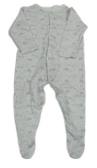 Světlešedý melírovaný overal s mraky Primark