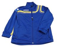 Modrá sportovní propínací mikina s pruhy Uhlsport