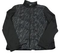 Černá vzorovaná sportovní propínací funkční mikina Decathlon