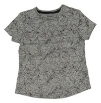 Šedé melírované vzorované sportovní funkční tričko Crivit