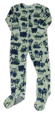 Světlezelený chlupatý overla s dopravními prostředky Dunnes