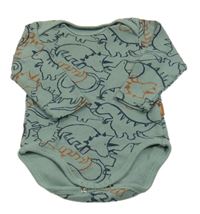 Zelené žebrované body s dinosaury Prénatal