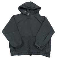 Černá mikina s prošíváním a kapucí Next