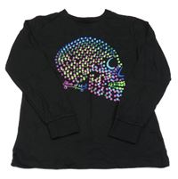 Černé triko s lebkou Next