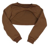 Hnědá crop mikina Shein