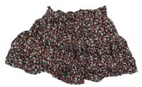 Černá květovaná lehká sukně s všitými kraťasy M&Co.