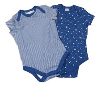 2x body - tmavomodro-bílé pruhované + tmavomodré s hvězdami C&A