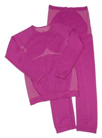 2set - Fuchsiové spodní funkční triko + legíny
