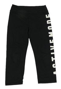 Černé sportovní crop legíny s nápisem H&M