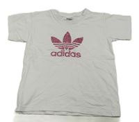 Bílé tričko s logem zn. Adidas