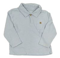 Světlemodré úpletové polo triko s kapsou Primark
