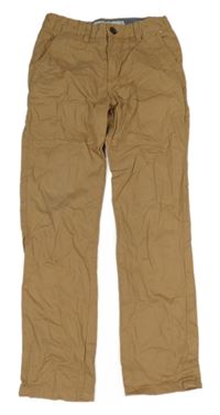 Hnědé plátěné slim chino kalhoty Denim Co.