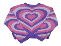 Fialovo-růžový vzorovaný crop svetr Primark