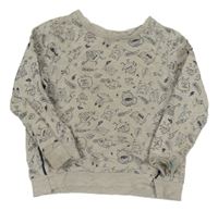 Šedá vzorovaná lehká mikina s příšerkami Lily & Dan