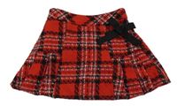 Červeno-černá kostkovaná vlněná sukně Matalan