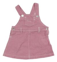 Růžovo-bílé pruhované plátěné laclové šaty Jasper Conran