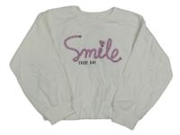 Bílá crop mikina s nápisem Pep&Co