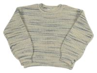 Světlemodrý melírovaný vlněný svetr M&S