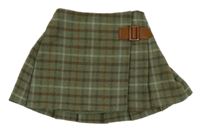 Zelená kostkovaná vlněná sukně Next