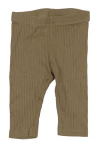 Hnědé žebrované legíny 