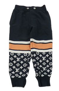 Tmavomodré vzorované tepláky 