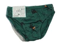 Nové - 3x slipy s dinem - šedé + modré + zelené 