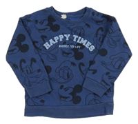Tmavomodrá vzorovaná mikina s Mickeym a nápisem Mango