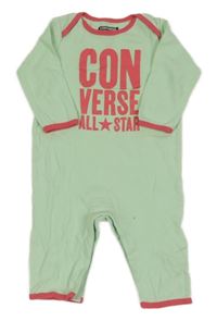 Zelený overal s růžovým lemem a nápisem Converse