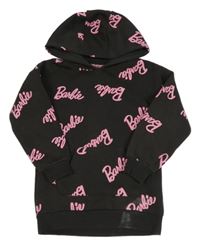 Tmavošedá mikina s růžovými nápisy a kapucí - Barbie Primark