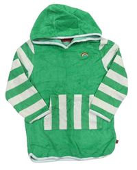 Zeleno-bílé froté županové šaty s kapucí a duhou Mothercare