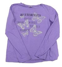 Levandulové triko s motýly Page