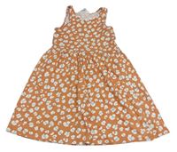 Hnědo-bílé vzorované šaty H&M
