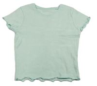Mintové žebrované crop tričko Primark