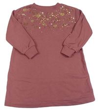 Starorůžová šatová mikina s flitry H&M